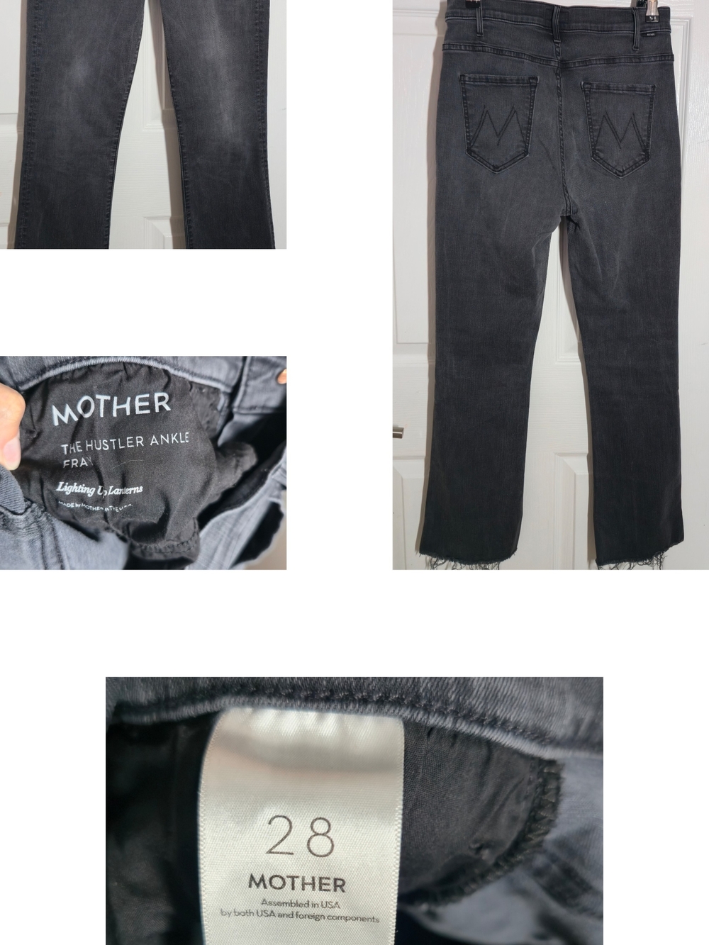 MOTHER The Hustler Ankle Jeans - Black Wash